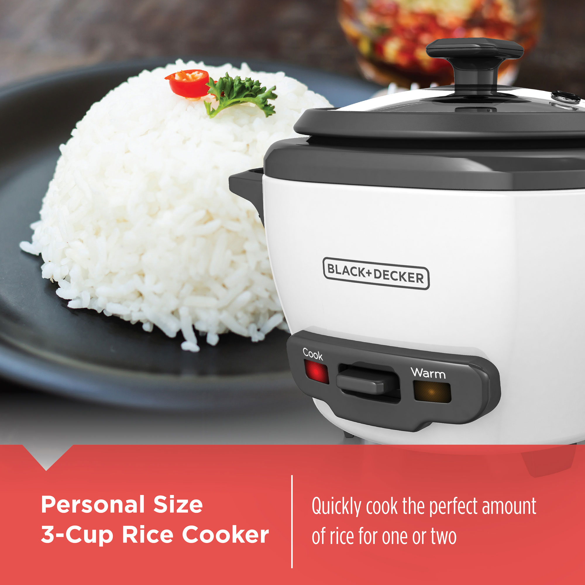 3 Cup Rice Cooker RC503 BLACK DECKER